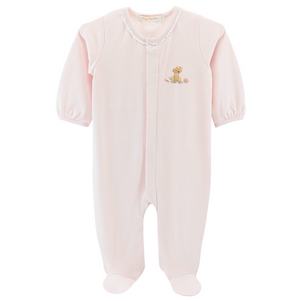Baby Club Chic - Good Puppy Girl Footie w/ Lace Trim