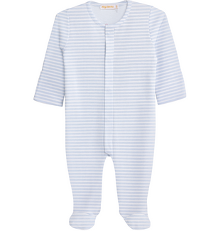 Baby Club Chic - Light Blue Stripes Printed Footie