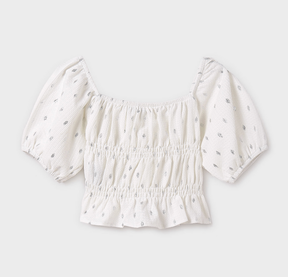 Mayoral - Smocked Bambula Ecru Top