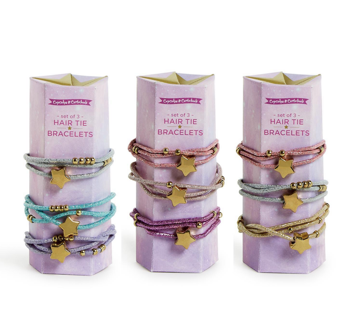 Cupcakes & Cartwheels - Starlet Set of 3 Metallic Elastic Hair Ties