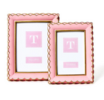 Two's Company - Pink and Gold Set of 2 Scalloped Picture Frames