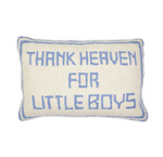 Twos Company - Thank Heaven for Little Boys Punch Embroidery Decorative Throw Pillow
