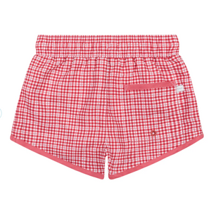 Minnow - Boys Poppy Gingham Boardie