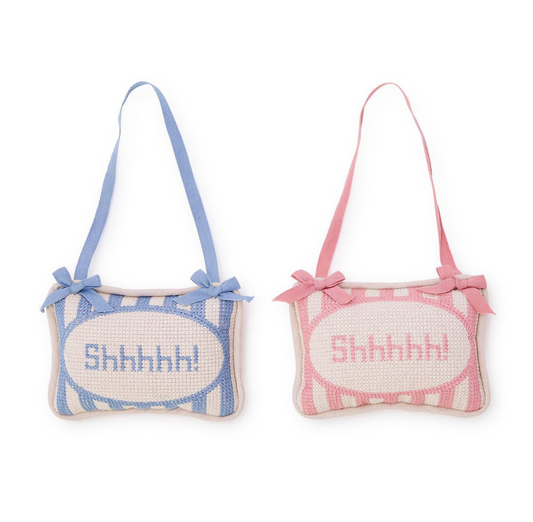 Two's Company - Shhhhh! Embroidered Pillow Door Hanger Décor