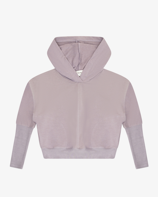 TENLY - Cobblestone French Terry Dolman Pocket Hoodie