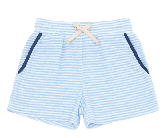 Minnow - Boys Powder Blue Stripe French Terry Short