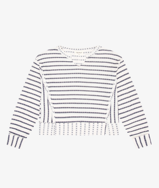 Indigo Stripe Cropped Tunic
