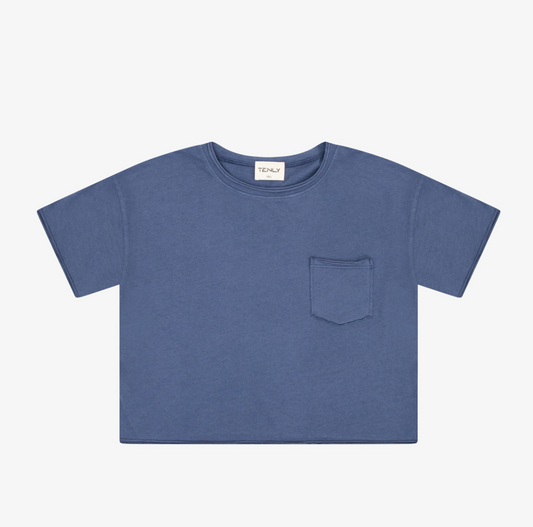 Indigo Storm Cotton Cropped Tee