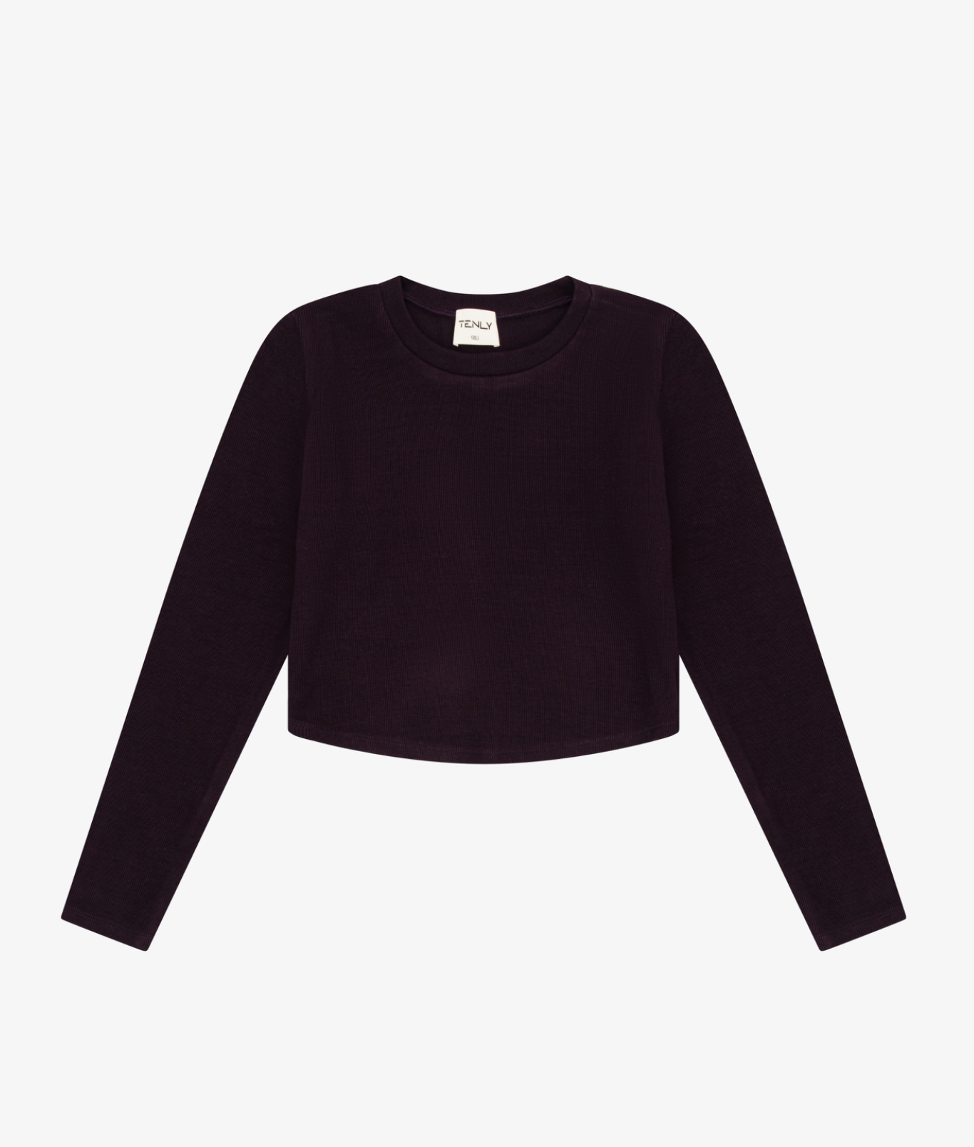 Moroccan Fig Rayon Rib Curved Hem L/S Top