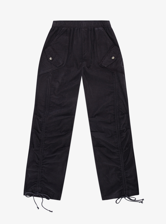 Dark Shadow Corduroy Utility Ruched Pant