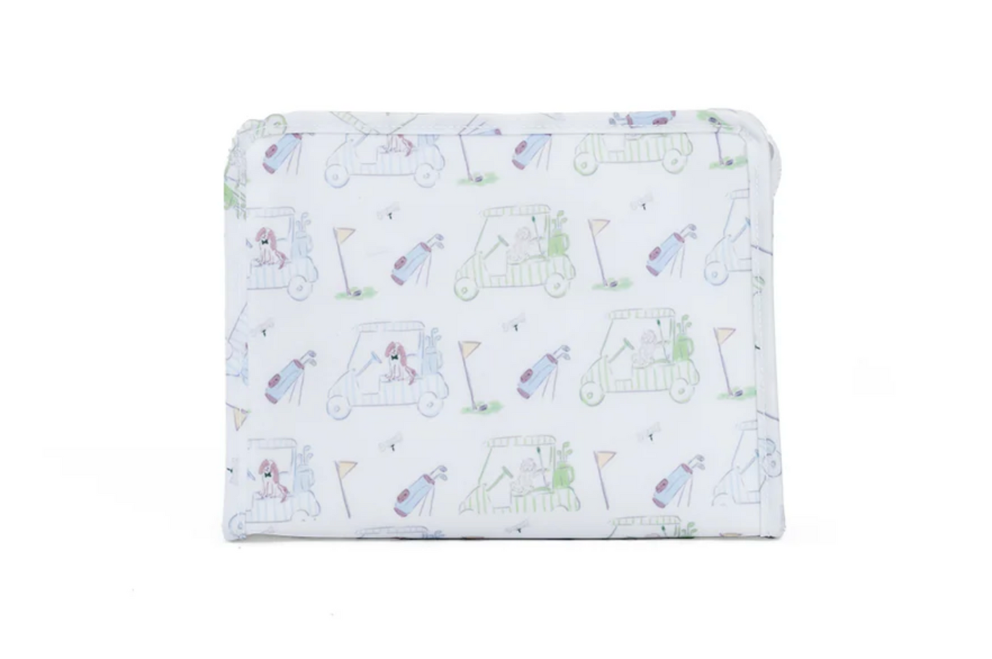 TRVL Design Roadie Medium Zip Pouch shown with zipper closure, compact size, and sleek design for travel storage.