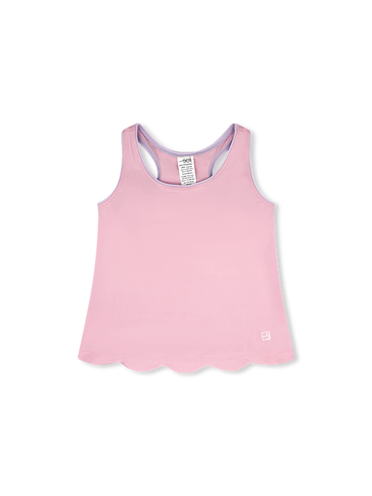 Set Athletics - Anna Scallop Tank - Cotton Candy Pink and Petal Purple