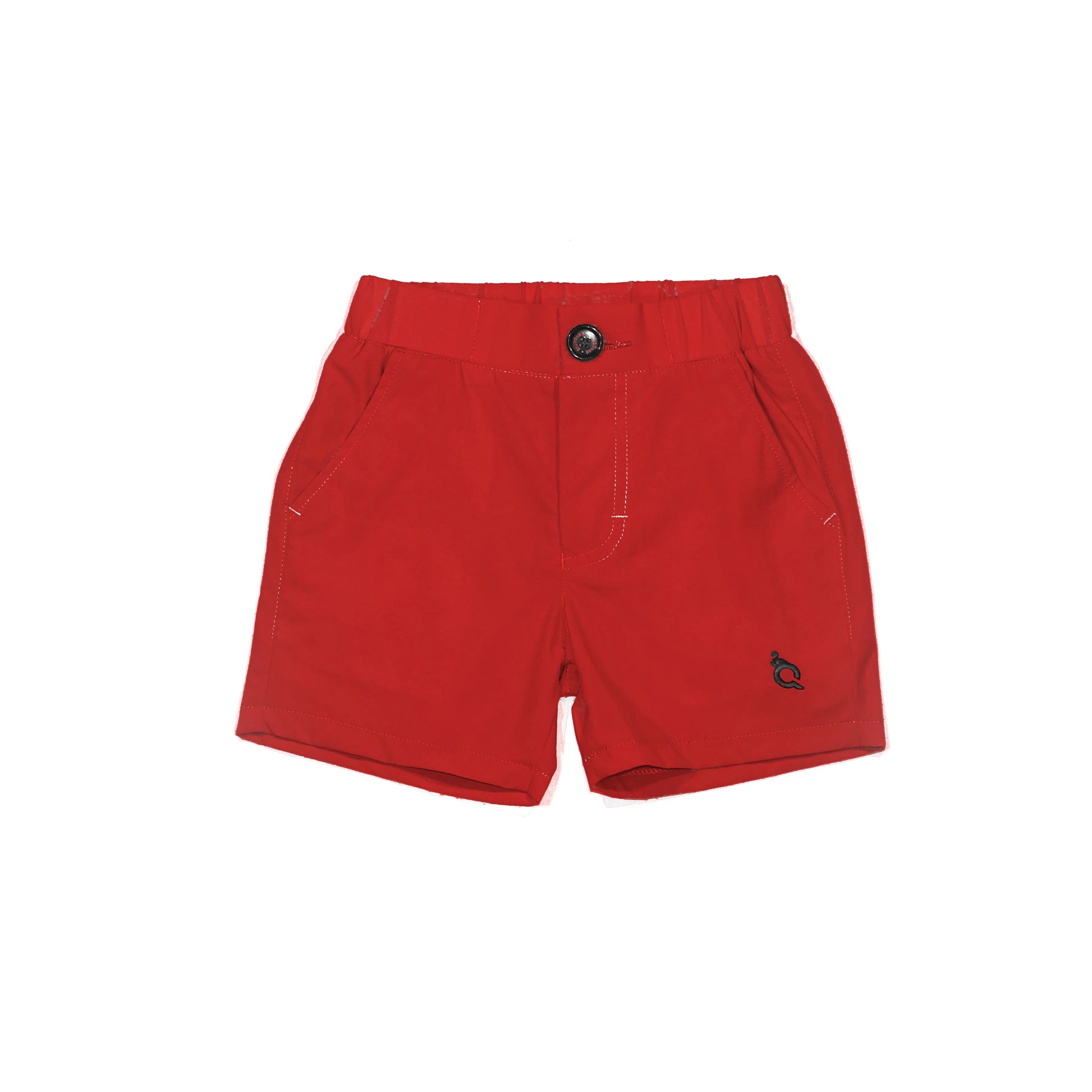 Red shorts from Blue Quail Clothing Co. displayed on a neutral background, featuring a comfortable fit and casual style.