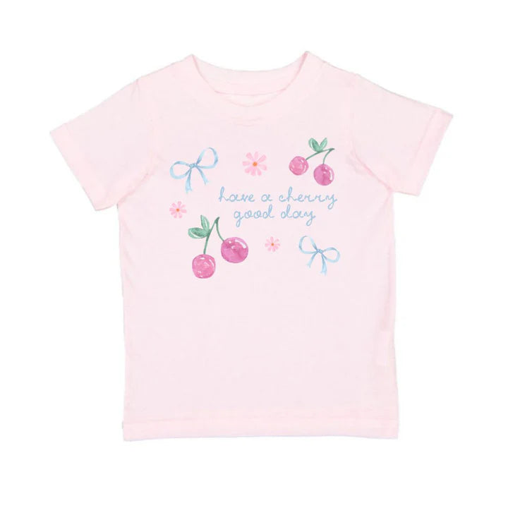 Sweet Wink Ballet Cherry Good Day short sleeve T-shirt with cherry graphic, casual and stylish for everyday wear.