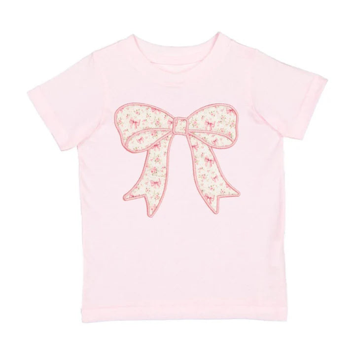 Sweet Wink - Ditsy Floral Bow Patch Short Sleeve T-Shirt - Ballet