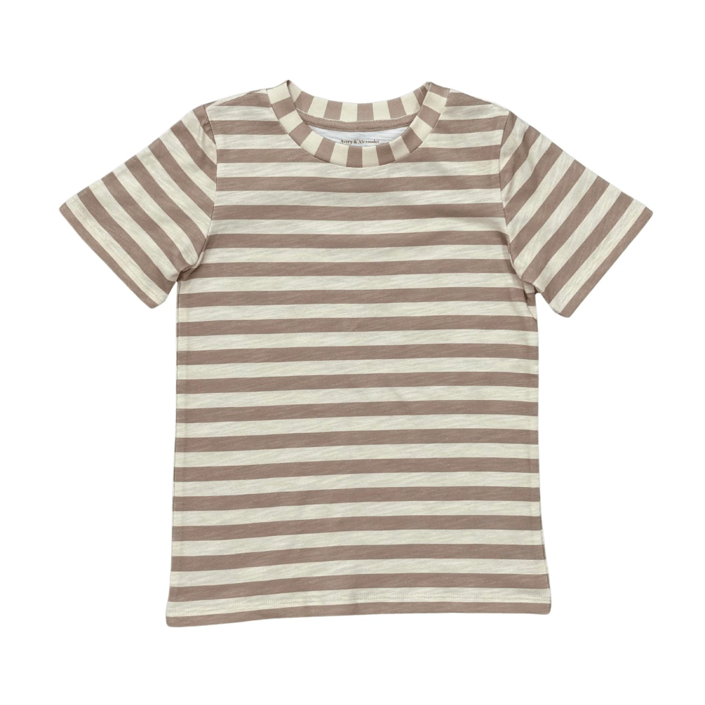 Taupe Stripe Short Sleeve Tee