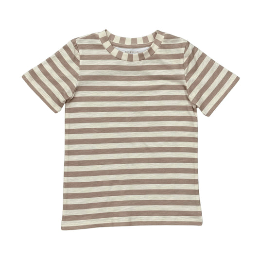 Taupe Stripe Short Sleeve Tee