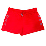 Paper Flower - Red Star Embroidered Shorts