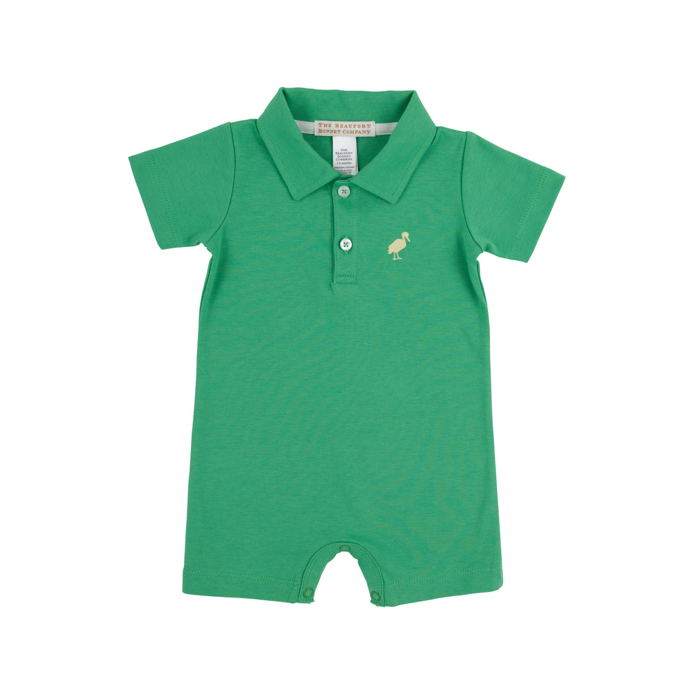 The Beaufort Bonnet Company - Sir Propers Romper - Pima Kiawah Kelly Green/Bellport Butter Yello