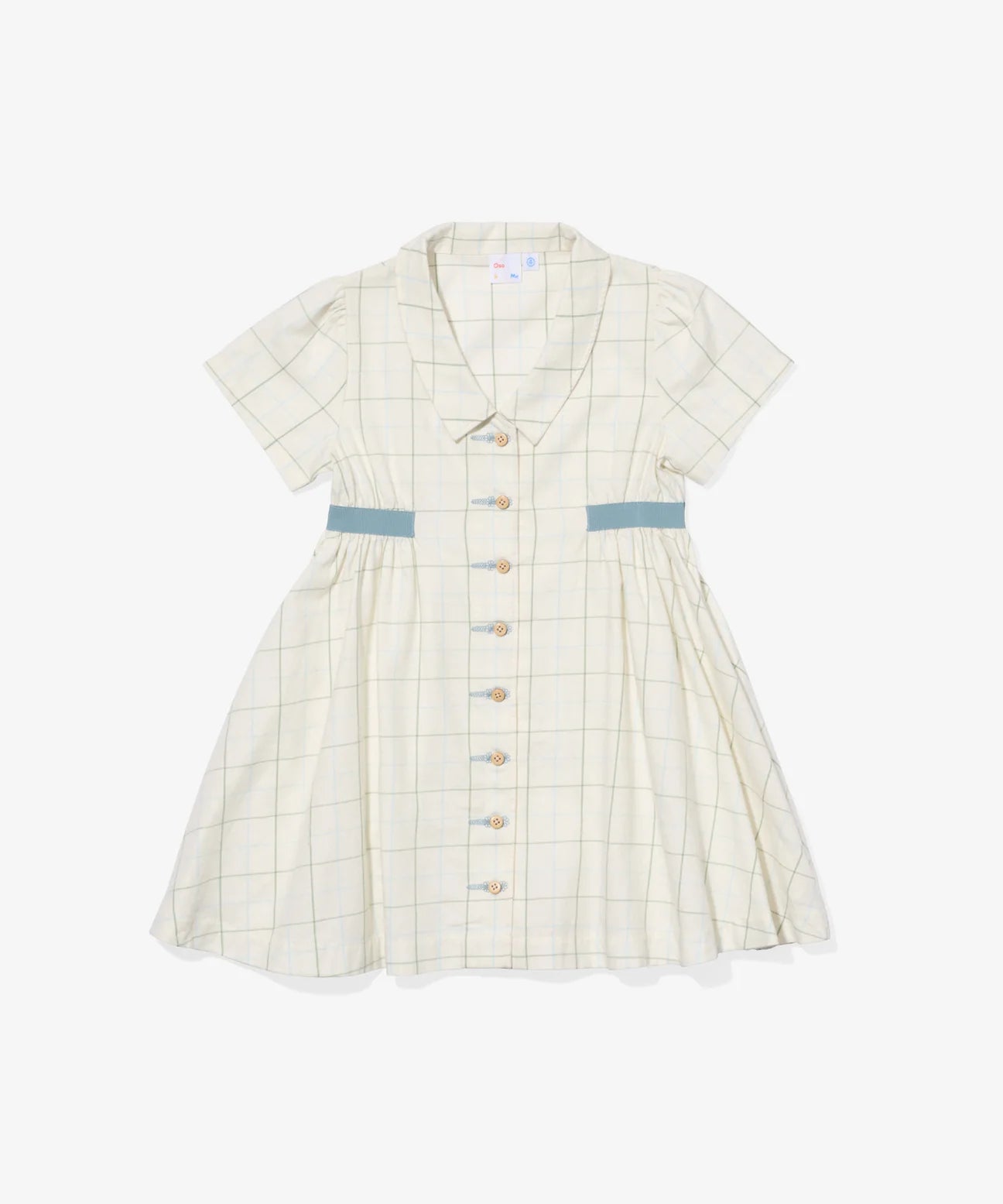 Seafoam plaid shirt dress by Oso & Me featuring a button-up front and long sleeves, casual and stylish for everyday wear.