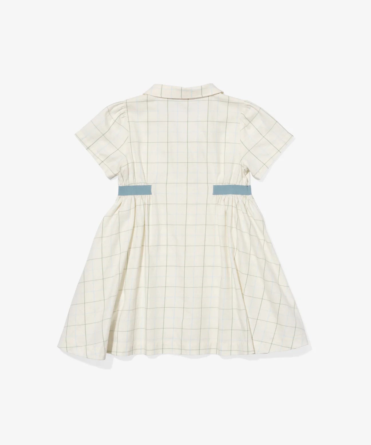 Seafoam plaid shirt dress from Oso & Me featuring a relaxed fit, button-down front, and long sleeves.