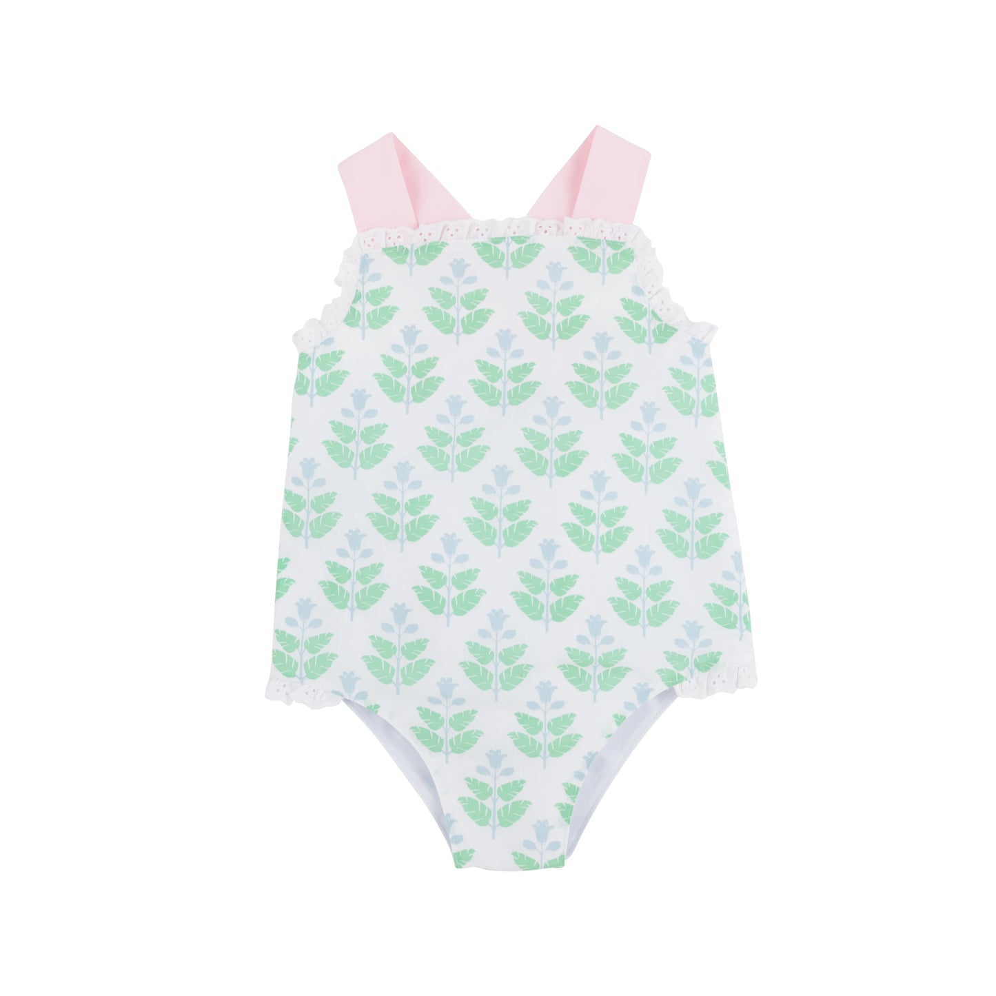 The Beaufort Bonnet Company - Sisi Sunsuit - Broadcloth - HanoverHandBlock/Palm BeachPink/BuckBlue