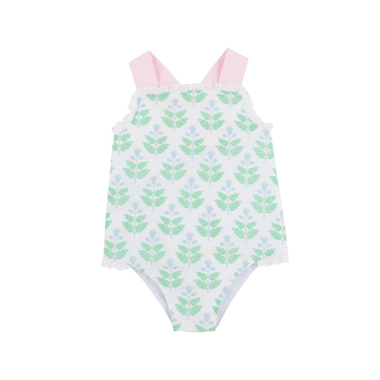 The Beaufort Bonnet Company - Sisi Sunsuit - Broadcloth - HanoverHandBlock/Palm BeachPink/BuckBlue