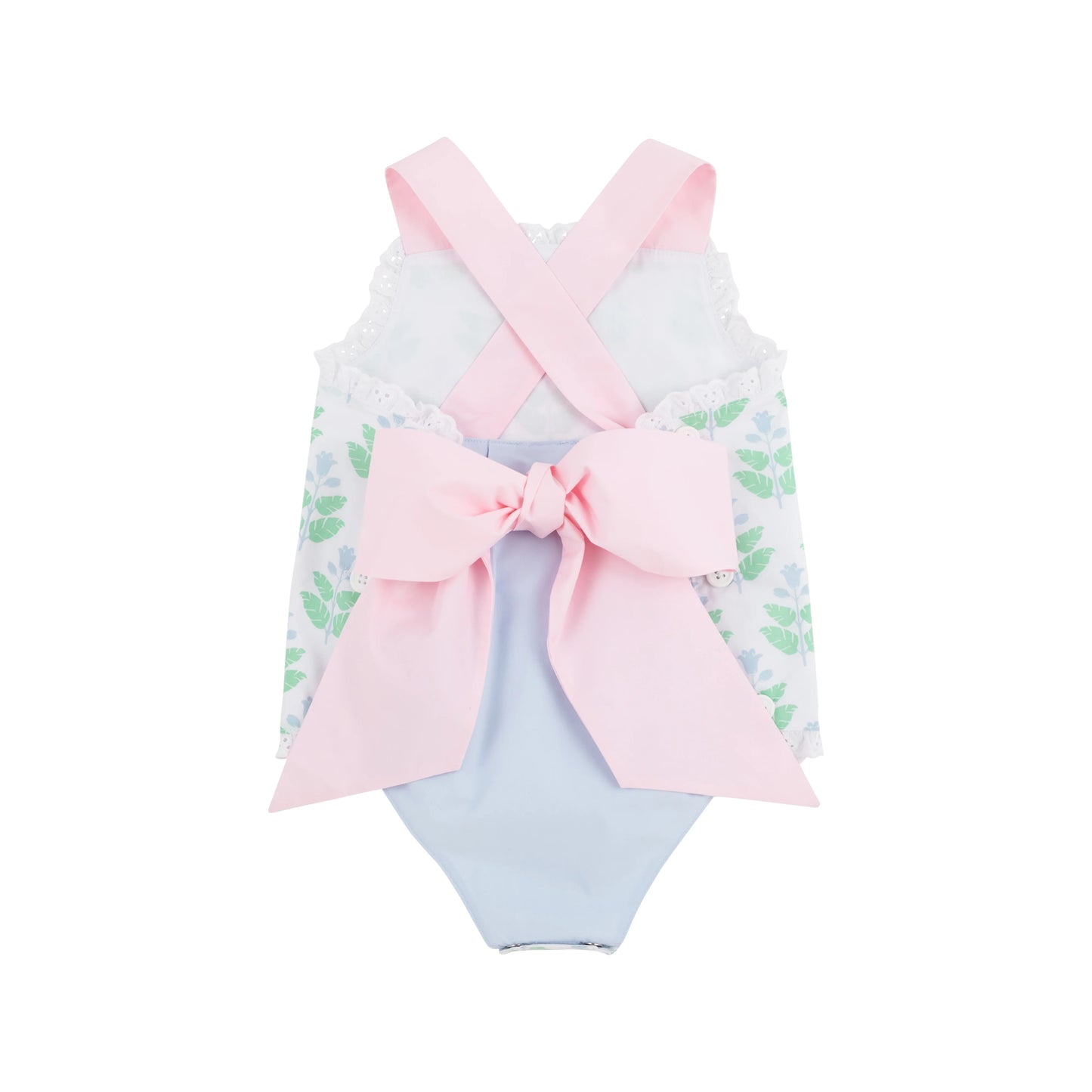 The Beaufort Bonnet Company - Sisi Sunsuit - Broadcloth - HanoverHandBlock/Palm BeachPink/BuckBlue
