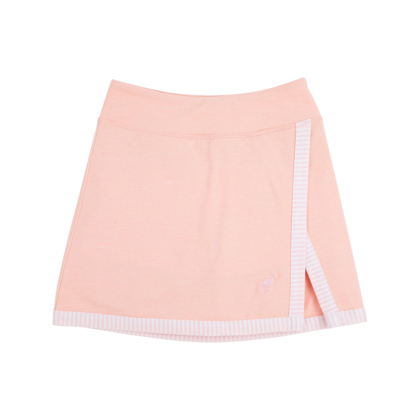 The Beaufort Bonnet Company - Pompano Peach with Palm Beach Pink Stripe & Palm Beach Pink Stork Prepletic Samantha Skort