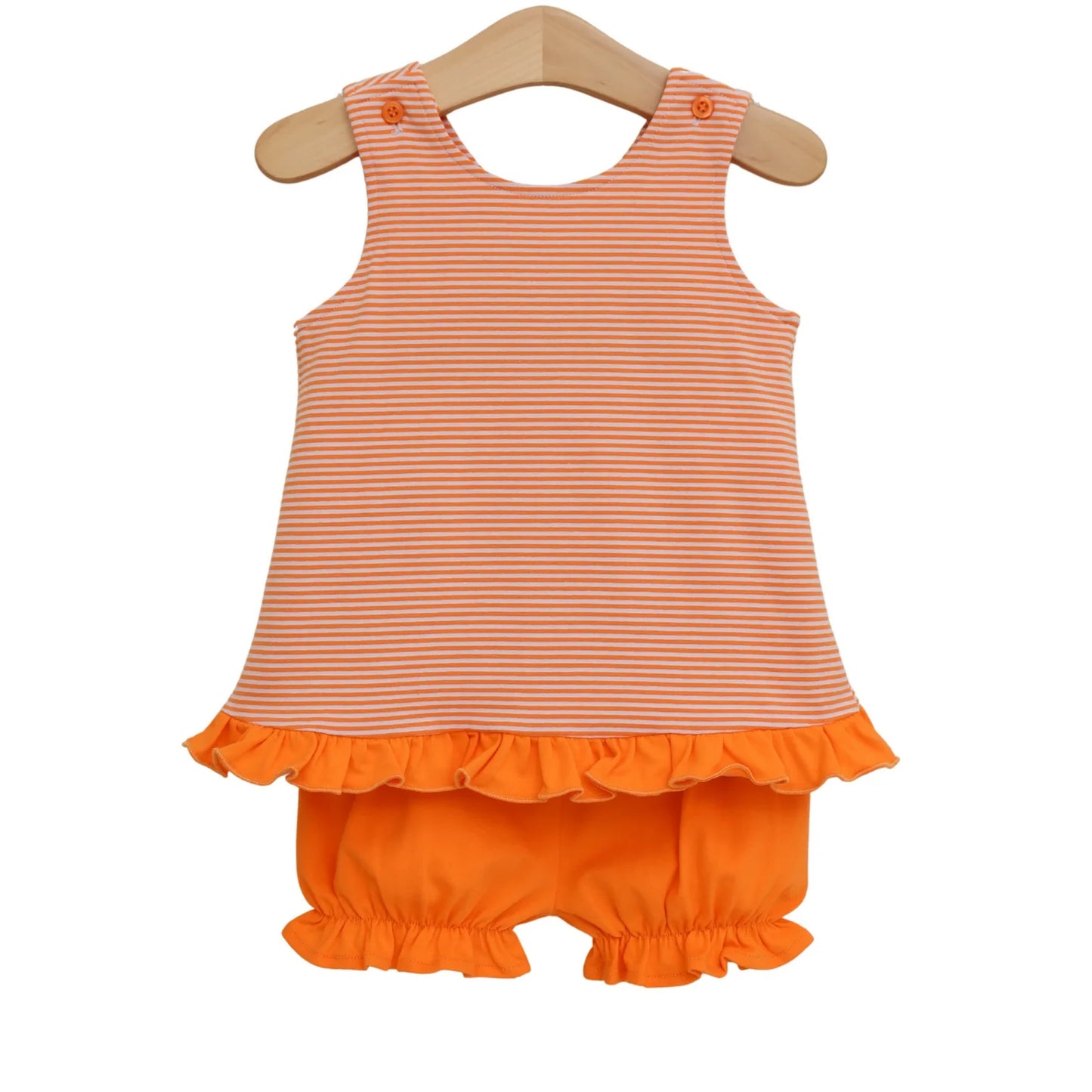 Orange & White Let's Cheer! Swing Back Bloomer Set