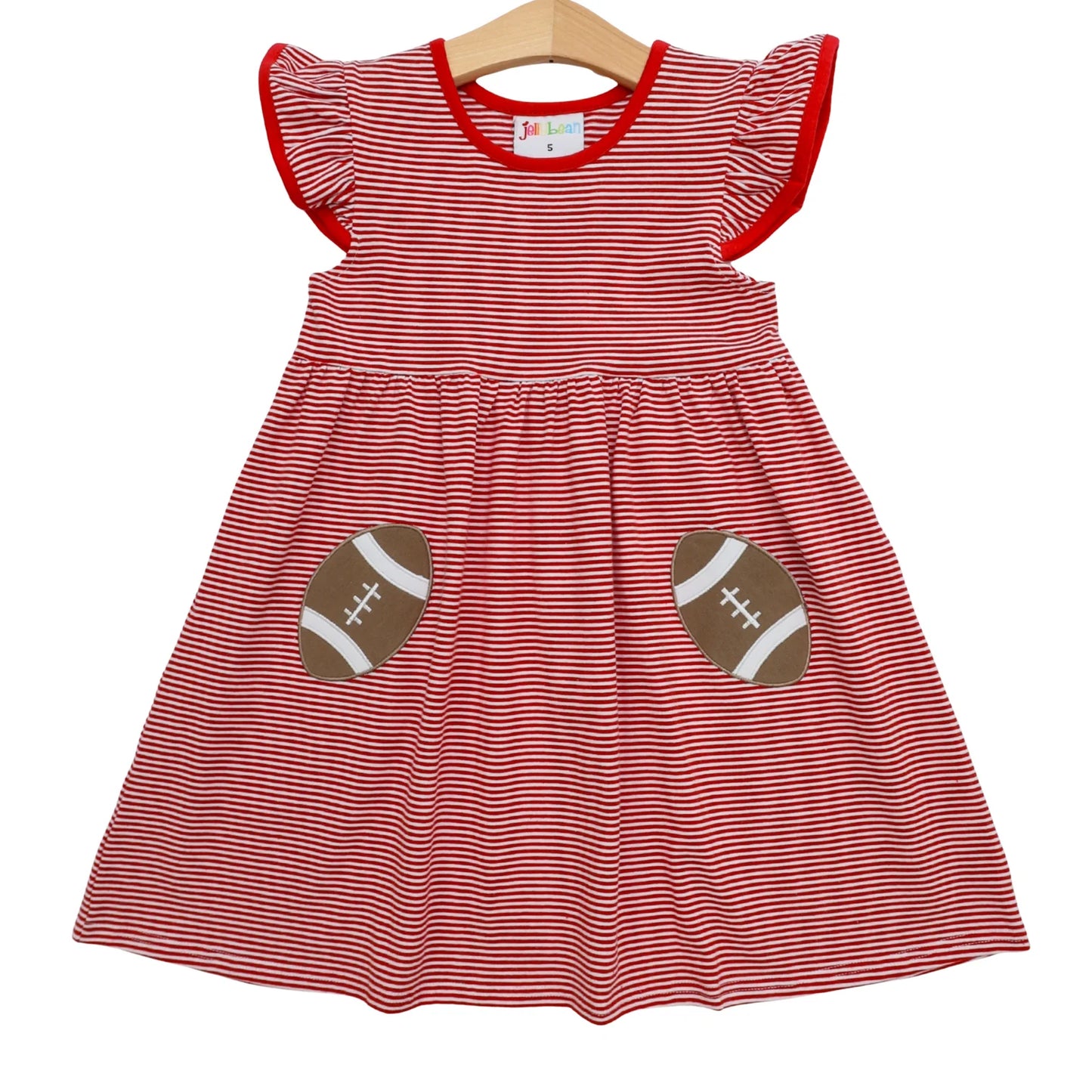 Red & White Let's Cheer! Football Pocket Dress