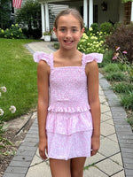 James & Lottie - Pink Floral BE Smocked Top