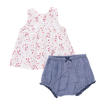 Pink Chicken - Baby Girls Jaipur Set Red Ditsy Stars