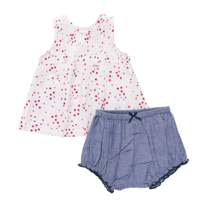 Pink Chicken - Baby Girls Jaipur Set Red Ditsy Stars