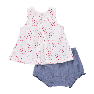 Pink Chicken - Baby Girls Jaipur Set Red Ditsy Stars