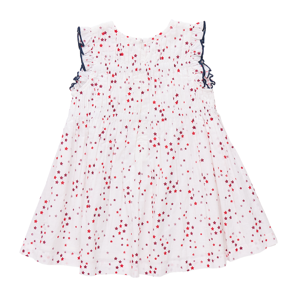 
            
                Load image into Gallery viewer, Pink Chicken - Girls Waverly Dress Red Ditsy Stars
            
        