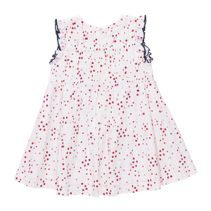 Pink Chicken - Girls Waverly Dress Red Ditsy Stars