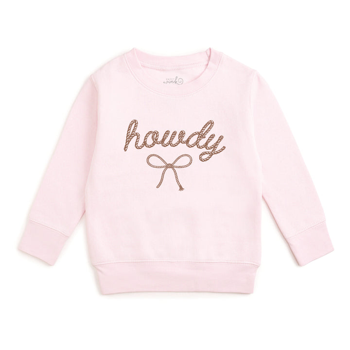 Cream-colored Howdy Darling Western sweatshirt by Sweet Wink with western-inspired design and cozy fabric.