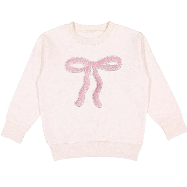 Sweet Wink - Coquette Bow Patch Sweatshirt - Natural