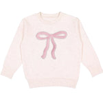 Sweet Wink - Coquette Bow Patch Sweatshirt - Natural
