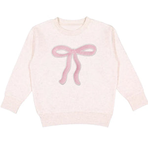 Sweet Wink - Coquette Bow Patch Sweatshirt - Natural