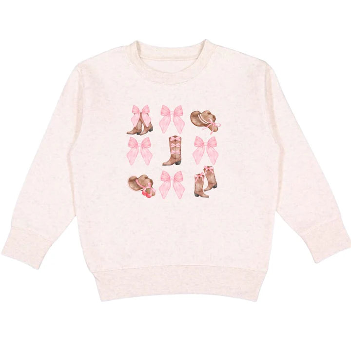 Sweet Wink - Coquette Cowgirl Sweatshirt - Natural