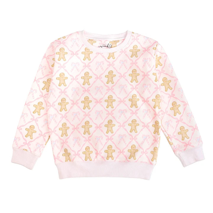 Gingerbread Bow Trellis Christmas Sweatshirt