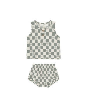 Rylee & Cru - Coastal Check Baby Tank Set