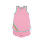 The Beaufort Bonnet Company - Taffy Tennis Dress - Hamptons Hot Pink with Turks Teal & Multicolor Stripe