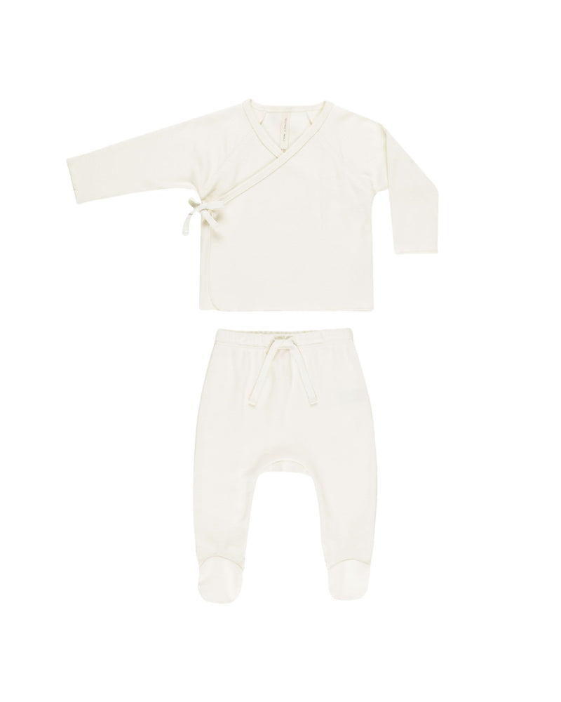 Quincy Mae - Ivory Wrap Top + Pant Set