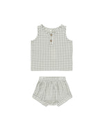 Rylee & Cru - Eucalyptus Gingham Baby Tank Set