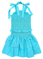 James & Lottie - Smocked Woven Dress BE, Turquoise