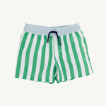 The Beaufort Bonnet Company - Turtle Bay Swim Trunks Kiawah Kelly Green Stripe/Buckhead Blue