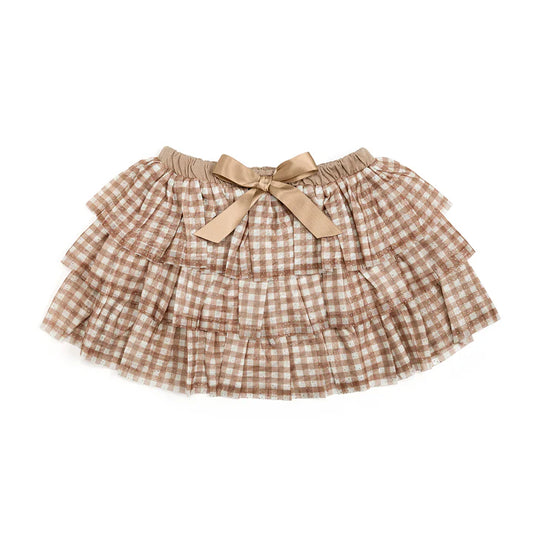 Sweet Wink - Gingham Printed Tulle Tiered Tutu